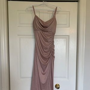 Long rose gold formal dress